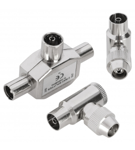 Q-LINK COAX SPLITTER - TV/2 STEKKER - FEMALE/FEMALE - HAAKS