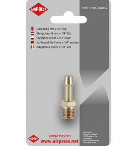 SLANGPILAAR 6 MM X 1/4" BUITENDRAAD