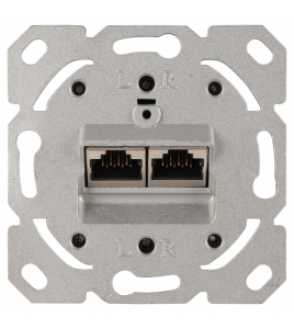 Q-LINK CONTACTDOOS - INBOUW - TELEFOON/DATA - CAT6A - 2 X 8-POLIG - ELEMENT - ALU
