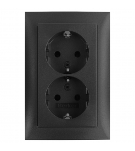 BERKER S1 CONTACTDOOS - INBOUW - 2-VOUDIG - RANDAARDE - ANTRACIET
