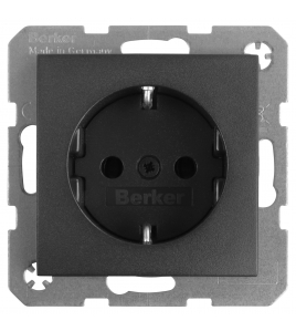 BERKER S1 CONTACTDOOS - INBOUW - 1-VOUDIG - RANDAARDE - ANTRACIET
