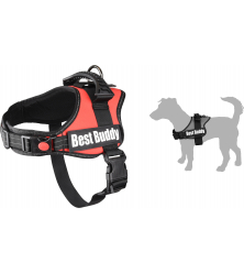 HOND HARNAS PLUTO ROOD XS 28-36CM 40-55CM 9CM 25MM