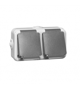 PEHA IP44 WCD+RA DUBBEL HORI.306211