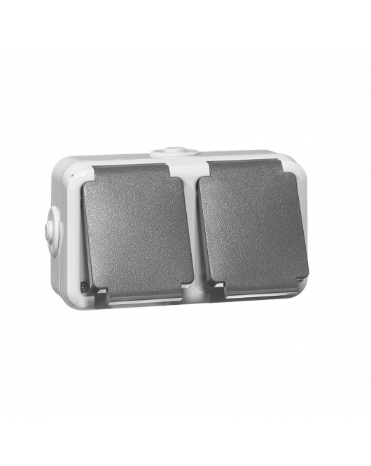 PEHA IP44 WCD+RA DUBBEL HORI.306211