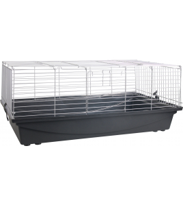 CAVIA- EN DWERGKONIJNENKOOI EPPO ZWART/ZILVER 100X54X42CM