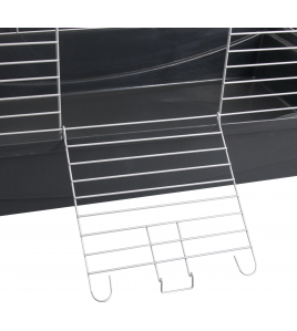 CAVIA- EN DWERGKONIJNENKOOI EPPO ZWART/ZILVER 100X54X42CM