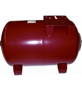 VAREM HYDROFOORKETEL STAAL POEDERCOATING 1" BUITENDRAAD 10BAR ROOD 60LTR WRAS TYPE HORIZONTAAL