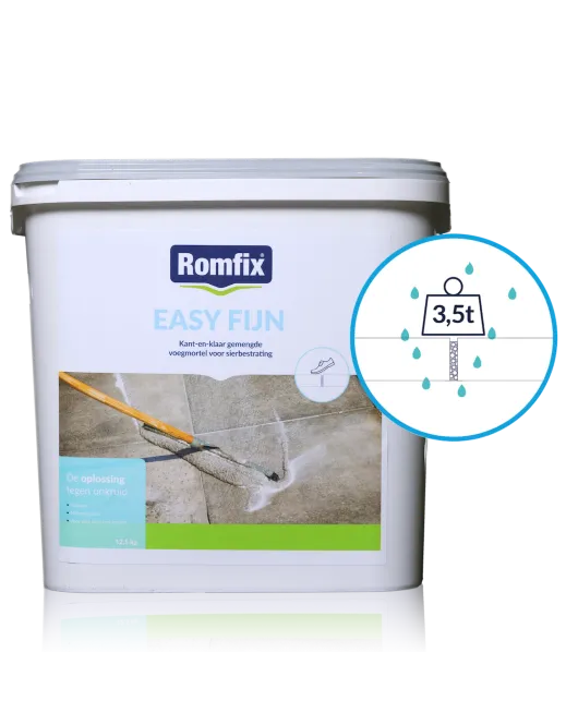 ROMFIX EASY FIJN (3MM) STEENGRIJS 12,5 KG ROMFIX EASY FIJN (3MM) STEENGRIJS 12,5 KG