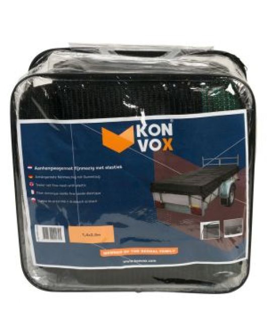 AANHANGWNET FIJNM ELASTIEK 1,4X2,5M ZWART KONVOX