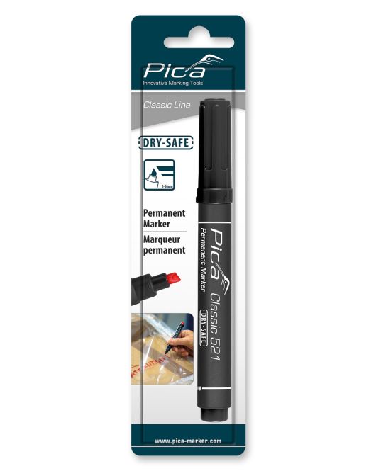 PICA 521/46 PERM. MARKER 2-6MM BEITEL ZWART, BLIS PICA 521/46 PERM. MARKER 2-6MM BEITEL ZWART, BLIS
