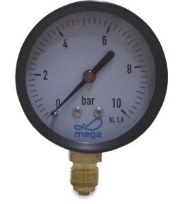 PROFEC MANOMETER 63 MM BUITENDRAAD 0 - 6BAR ZWART TYPE DROOG ONDERAANSLUITING 1/4"