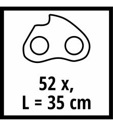 KETTING - 1 STUK - 35 CM / 52 SCHAKELS- SCHAKELDIKTE: 1,3 MM - KETTINGSTEEK: 3/8"