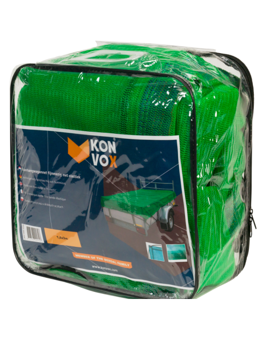 KONVOX AANHANGWAGENNET FIJNMAZIG 1,6X3M GROEN KONVOX AANHANGWAGENNET FIJNMAZIG 1,6X3M GROEN