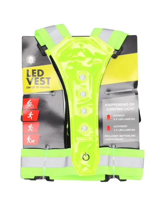 LED REFLECTIE VEST | INCL. BATTERIJEN | ONE SIZE LED REFLECTIE VEST | INCL. BATTERIJEN | ONE SIZE