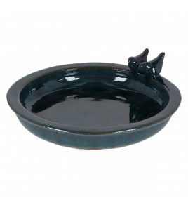 VOGELBAD KERAMIEK ROND PETROL L