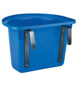 VOERBAK MET OPHANGHAKEN, HALFROND, BLAUW 12L