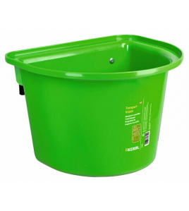 VOERBAK MET OPHANGHAKEN, HALFROND, FEL-GROEN 12L