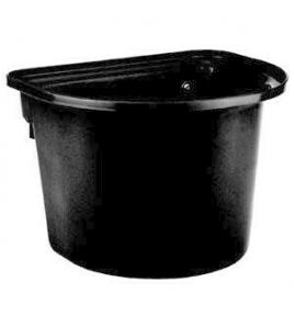 VOERBAK MET OPHANGHAKEN, HALFROND, ZWART 12L