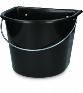VOERBAK 15 L MET OPHANG EN HENGSEL ZWART 1 ST