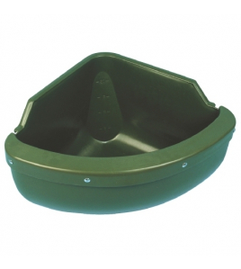 VOERBAK KUNSTSTOF, HOEK-MODEL, GROEN 31L *INCLUSIEF RAND*