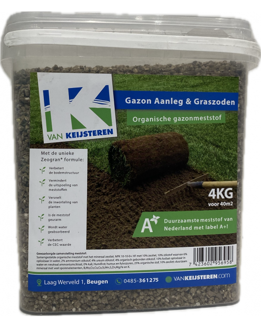 VAN KEIJSTEREN GAZONAANLEG & GRASZODEN MESTSTOF 4KG