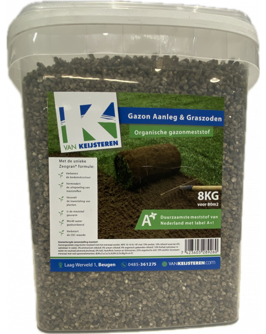 VAN KEIJSTEREN GAZONAANLEG & GRASZODEN MESTSTOF 8KG