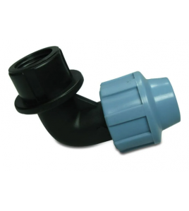 UNIDELTA KNIE 90&deg; PP 16 MM X 3/4" KNEL X BINNENDRAAD 16BAR ZWART/BLAUW DVGW/KIWA/WRAS