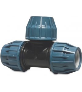 T-STUK 90&deg; PP 16 MM KNEL 16BAR ZWART/BLAUW DVGW/KIWA/WRAS/SVGW