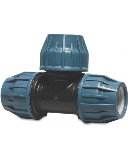 T-STUK 90° PP 16 MM KNEL 16BAR ZWART/BLAUW DVGW/KIWA/WRAS/SVGW