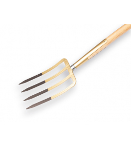 SPITVORK OFFNER 4 TANDEN 27 CM, BRONS, MET STEEL 85 CM.