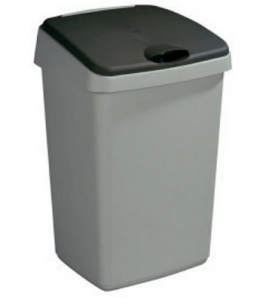 DELTA AFVALBAK 10L KLEP ZWART SUNWARE