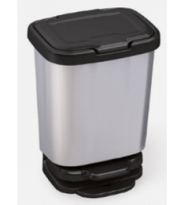 BASIC PEDAALEMMER 20L ALUMINIUM/ZWART