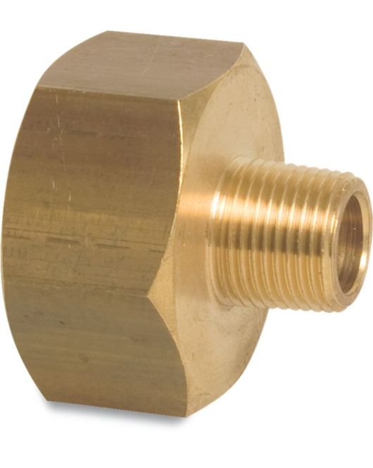 NR. 246 SOKNIPPEL MESSING 1" X 3/4" BINNENDRAAD X BUITENDRAAD 30BAR