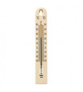 KELVIN 1 MUURTHERMOMETER 17X2,5X0,5CM BRUIN KUNSTSTOF