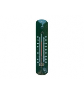 MUURTHERMOMETER 30X6,5X1CM GROEN METAAL