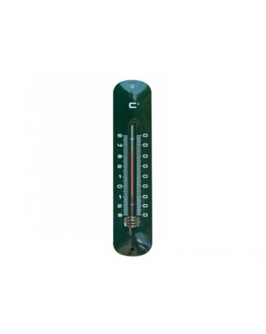 MUURTHERMOMETER 30X6,5X1CM GROEN METAAL