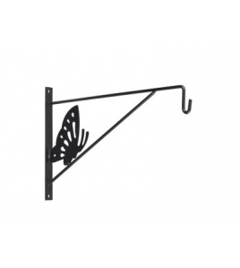 MUURHAAK DECORATIEF+VLINDER H24X35CM GRIJS