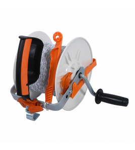 HASPEL MET VERSNELLING INCL. 500M KUNSTSTOFDRAAD