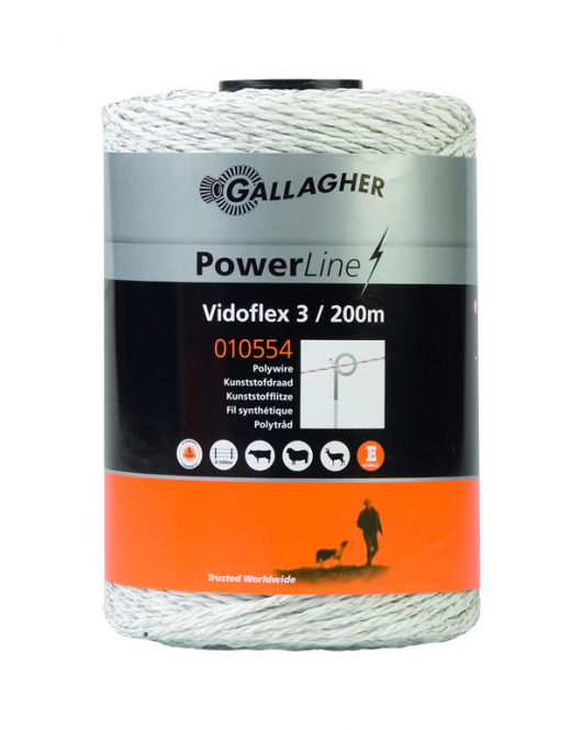 VIDOFLEX 3 POWERLINE WIT 200M