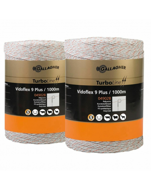 DUOPACK VIDOFLEX 9 TURBOLINE PLUS WIT 2X1000M ACTIEPRIJS!