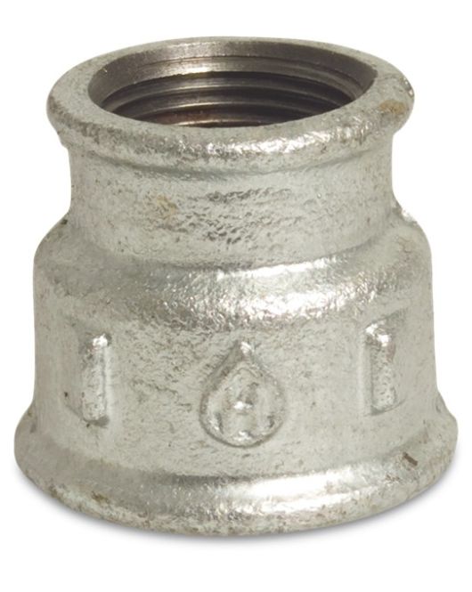 NR. 240 VERLOOPSOK GIETIJZER GEGALVANISEERD 1 1/2" X 1" BINNENDRAAD 25BAR DVGW NR. 240 VERLOOPSOK GIETIJZER GEGALVANISEERD 1 1/2" X 1" BINNENDRAAD 25BAR DVGW