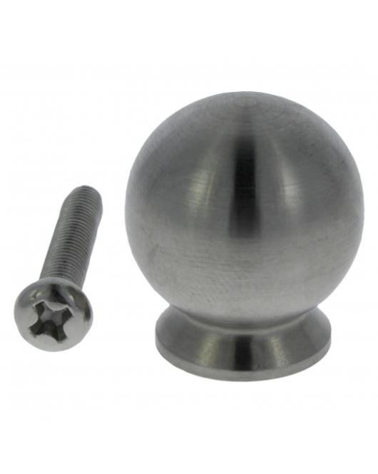 SX KNOP BOLROND ACHTERPLAAT DIA20MM RVS