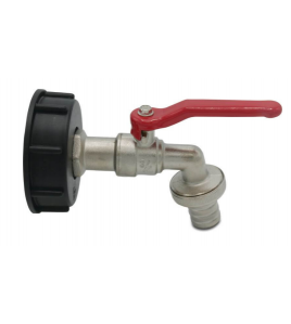 KOGELKRAAN MET SLANGWARTEL VOOR IBC TANK MESSING VERNIKKELD S60 X 2" X 3/4" BUITENDRAAD X SLANGTULE KOGELKRAAN MET SLANGWARTEL VOOR IBC TANK MESSING VERNIKKELD S60 X 2" X 3/4" BUITENDRAAD X SLANGTULE