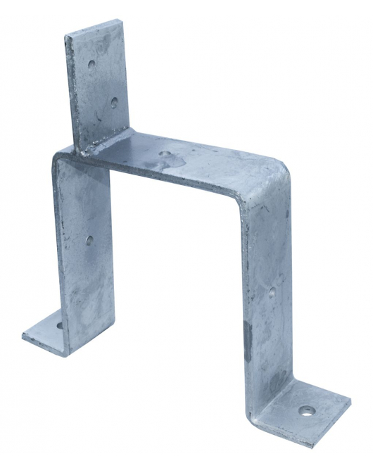 REGENPIJPBEUGEL MET LIP ZWAAR MODEL VERZINKT 124X100X124 MM