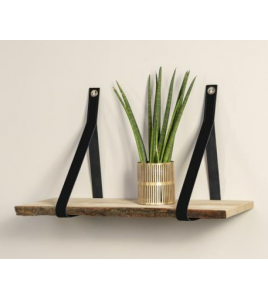 DURALINE LEREN BAND ZWART MET LABEL 100CM