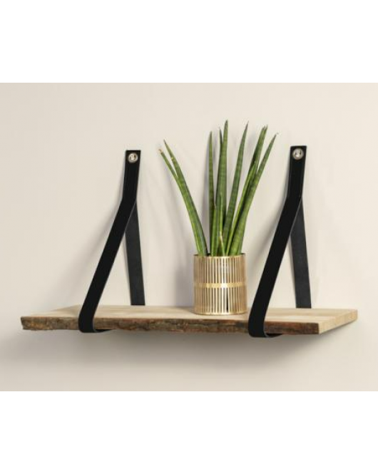 DURALINE LEREN BAND ZWART MET LABEL 100CM