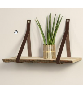 DURALINE LEREN BAND DONKER BRUIN MET LABEL 100CM