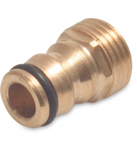 AANSLUITING MESSING 1/2&quot; BUITENDRAAD X MANNELIJK KLIK