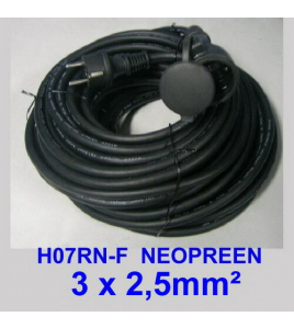 VERLENGSNOER 10METER NEOPREEN 3X2,5MM H07RN-F ZWART