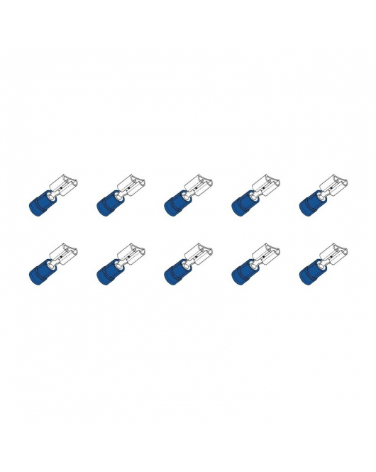 10ST.KABELSCHOEN VLAK FEMALE 6,3 BL